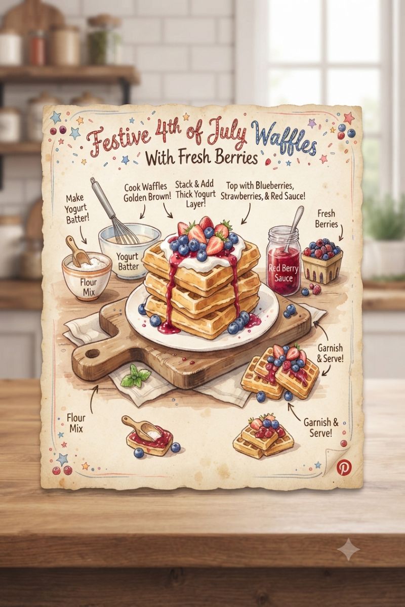 Easy & Festive 4th Of July Waffles With Fresh Berries! Easy & Festive 4th Of July Waffles With Fresh Berries!