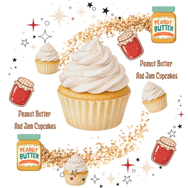 Peanut Butter And Jam Cupcakes