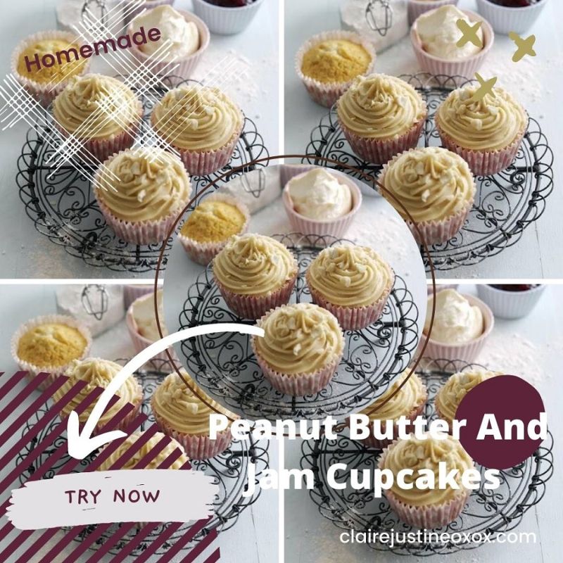 Peanut Butter And Jam Cupcakes