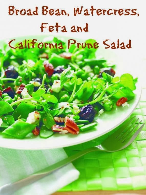 Broad Bean, Watercress, Feta and California Prune Salad