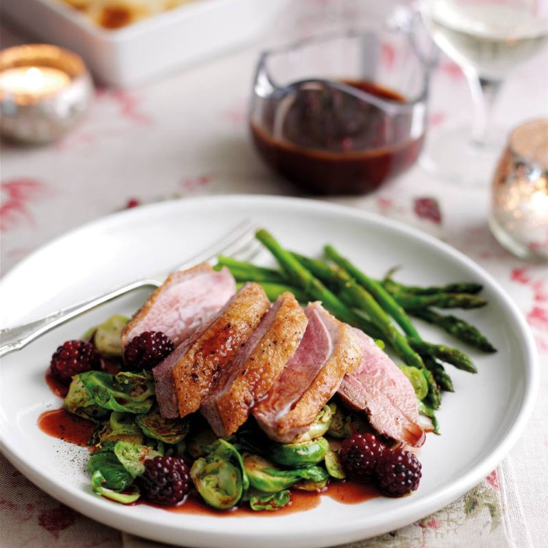 Roasted Duck Breasts With Blackberry And Port Sauce