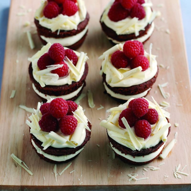 Mini Raspberry And Chocolate Nests