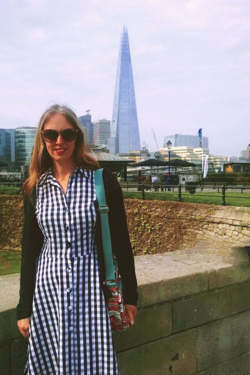 How I Styled A Black And White Gingham Dress Over 40