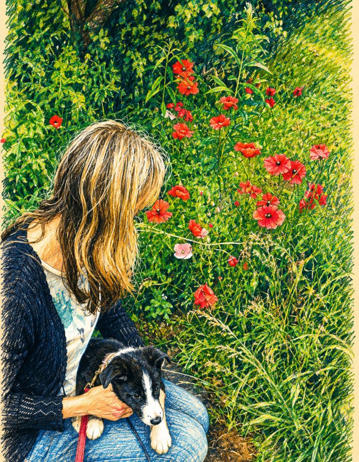 Mollie The Border Collie Photo Shoot Puppies And Poppies: Such A Beautiful Combination