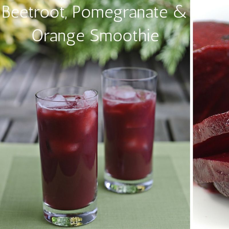 Beetroot, Pomegranate And Orange Smoothie