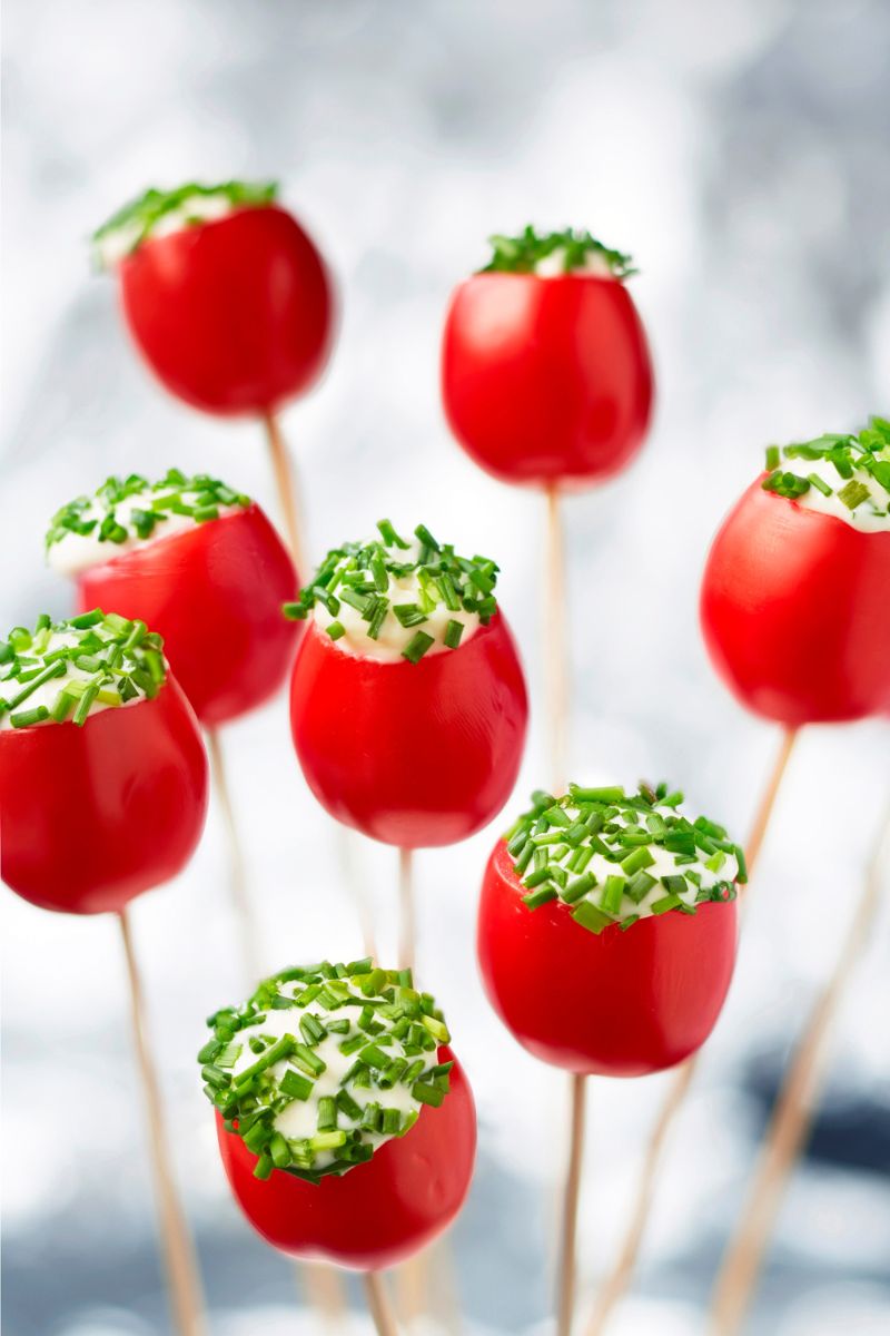Easy Stuffed Cherry Tomato Party Snacks (Tomato Pops)