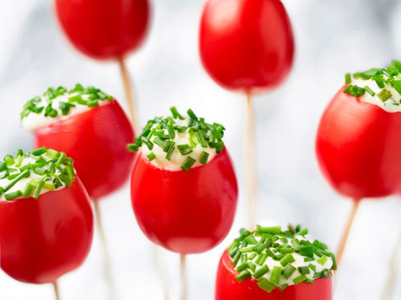 Easy Stuffed Cherry Tomato Party Snacks (Tomato Pops)