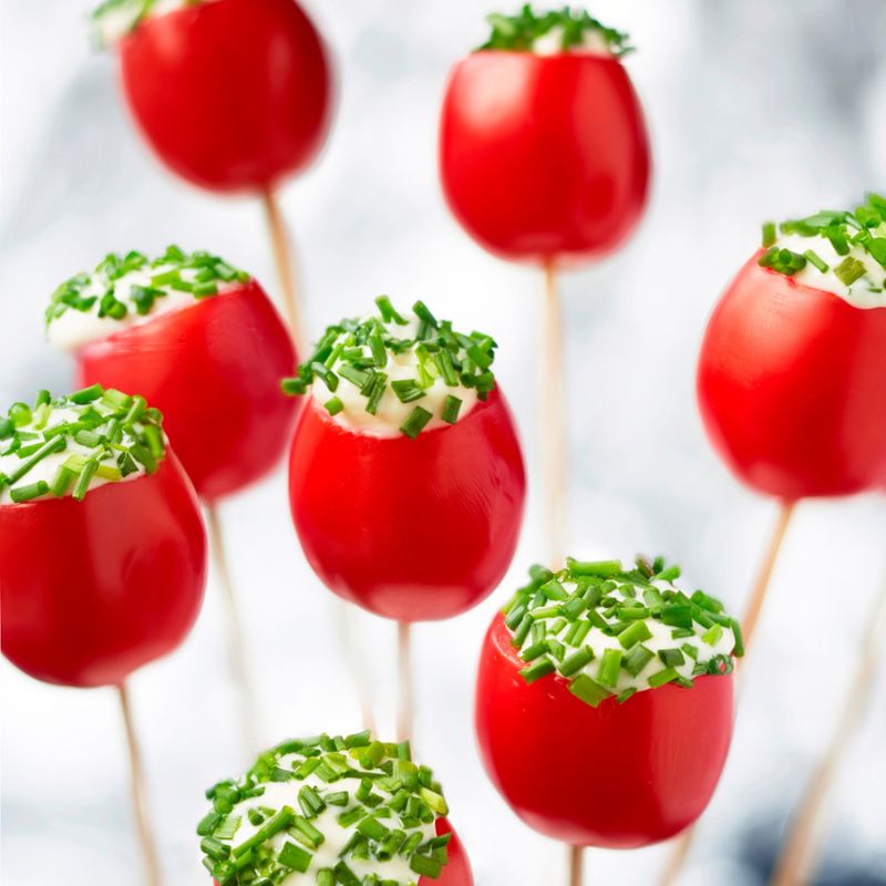 Easy Stuffed Cherry Tomato Party Snacks (Tomato Pops)