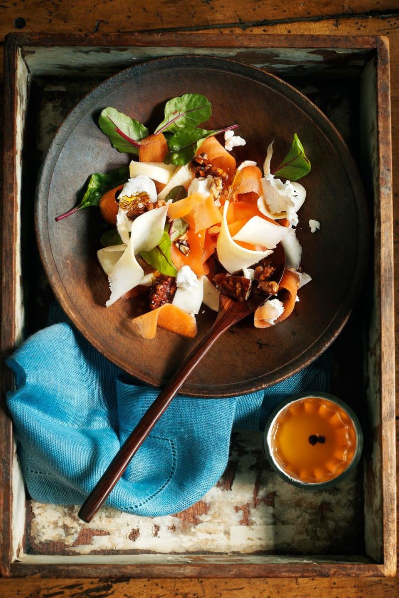 Spiced Cider Pickled Carrot And Parsnip Ribbon Salad