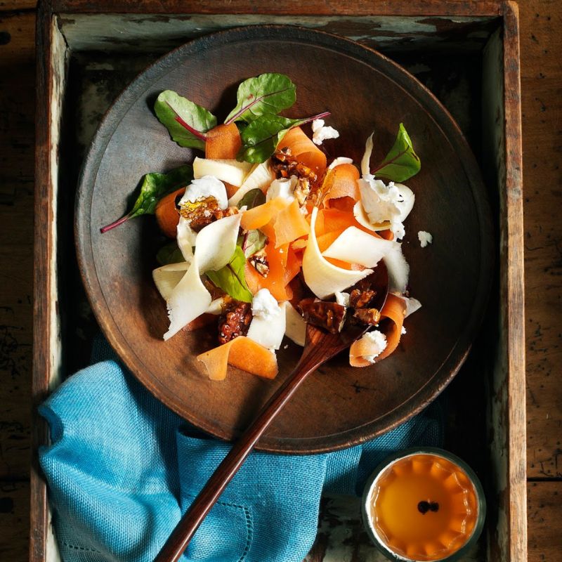 Spiced Cider Pickled Carrot And Parsnip Ribbon Salad