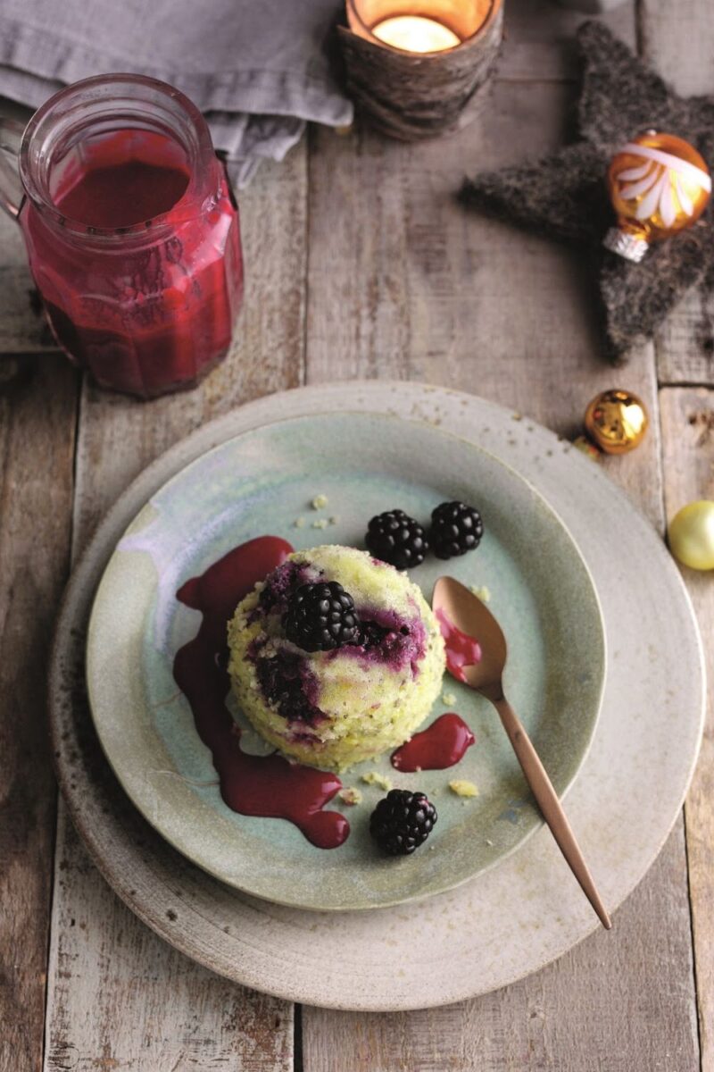 Blackberry, Chia And Lemon Sponge Puddings