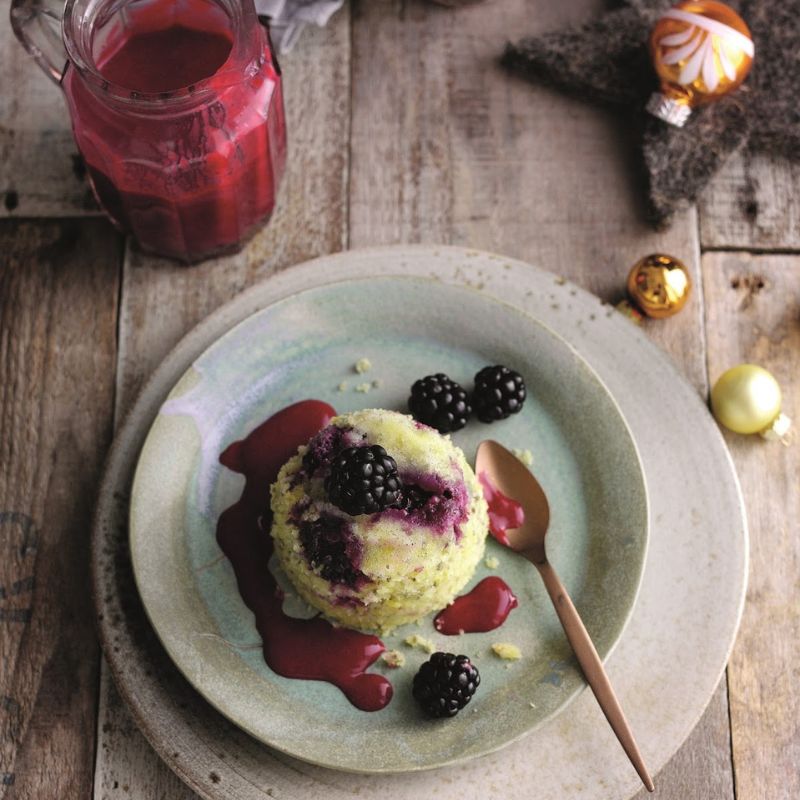 Blackberry, Chia And Lemon Sponge Puddings