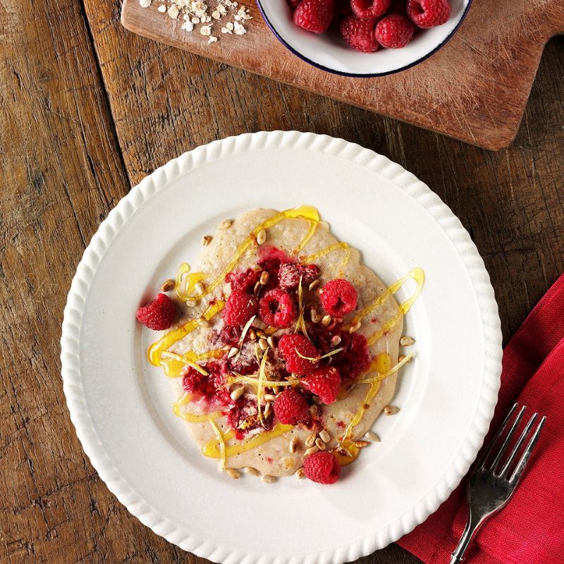 Dairy-Free Oat And Raspberry Pancakes