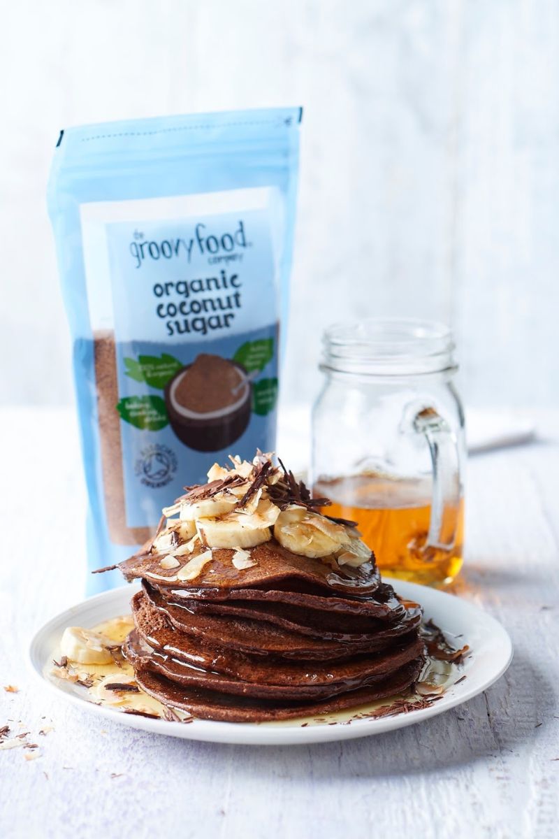 Lisa Roukin's Chocolate, Coconut And Banana Breakfast Pancakes Lisa Roukin's Chocolate, Coconut And Banana Breakfast Pancakes