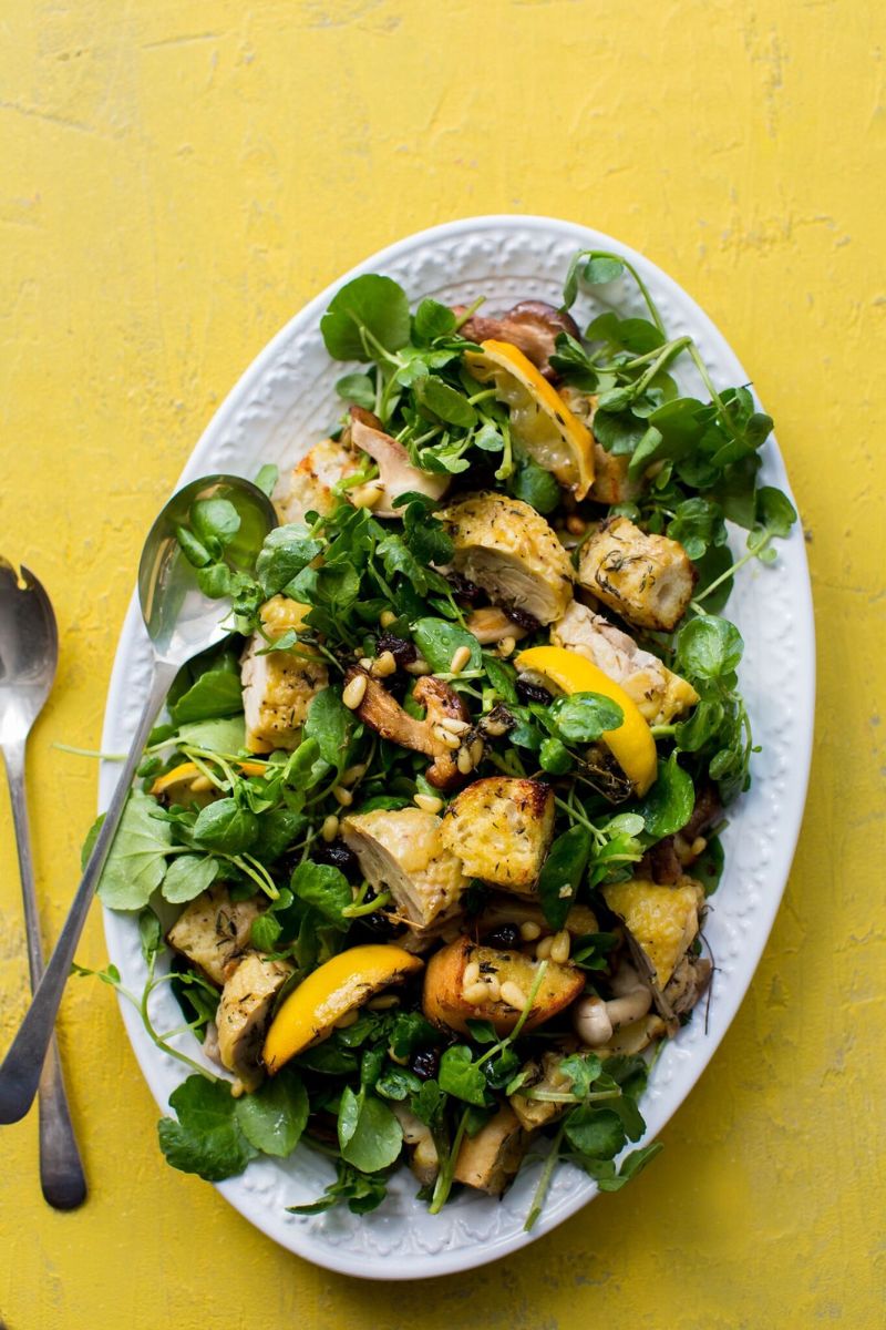 Easy Roast Chicken And Wild Mushroom Watercress Salad