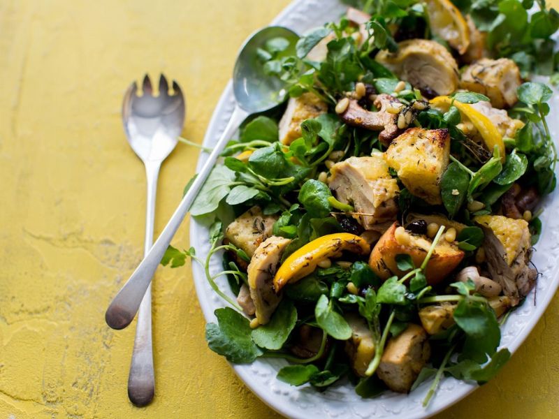 Easy Roast Chicken And Wild Mushroom Watercress Salad