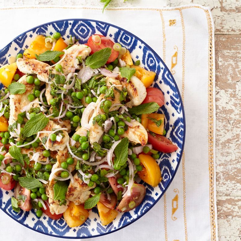 Griddled Lemony Chicken Fillets With A Tomato Salad