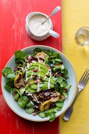 Watercress And Avocado Salad With Bacon