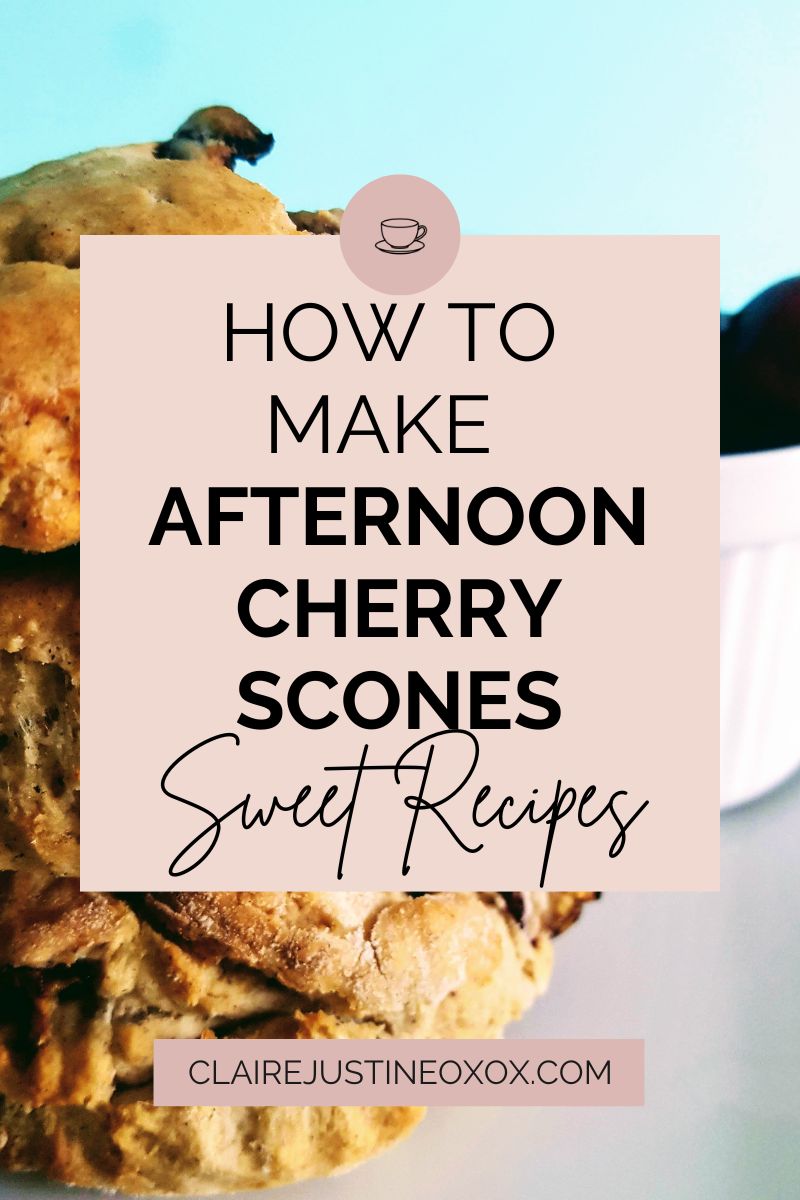 Afternoon Cherry Scones With Cream And Picota Cherries
