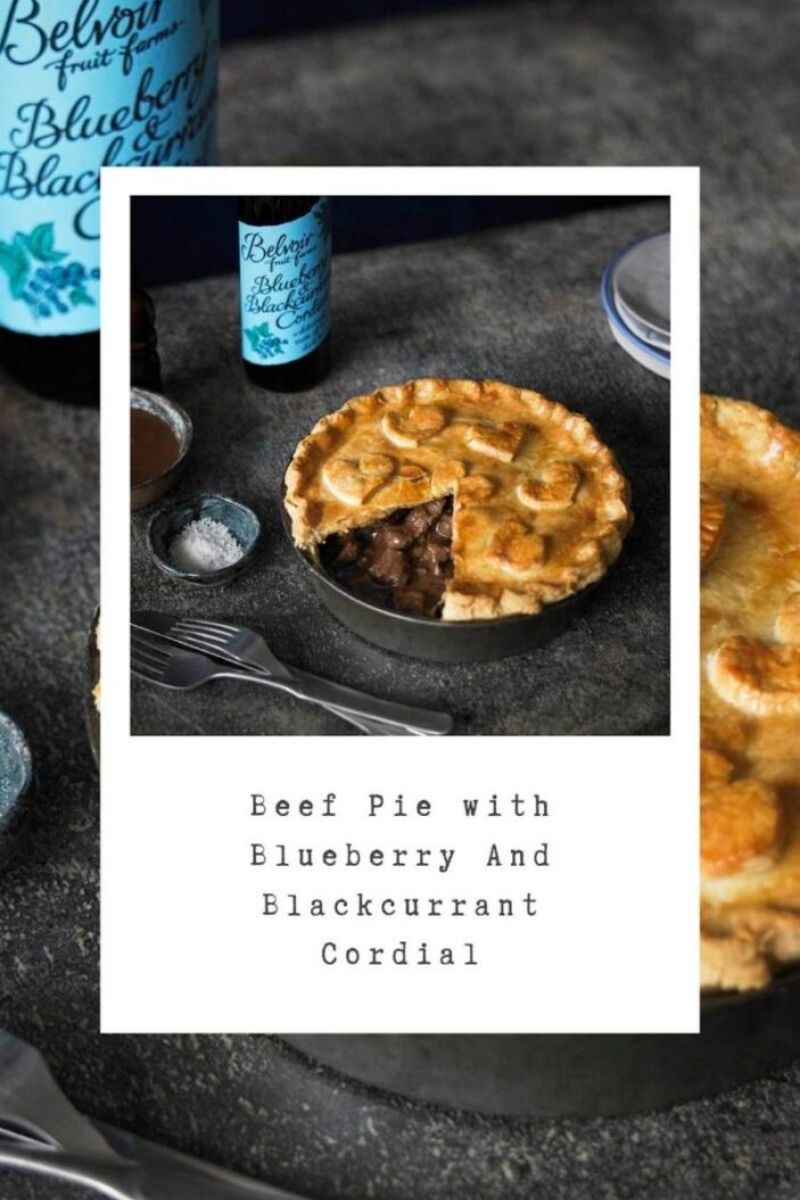 Beef Pie with Blueberry And Blackcurrant Cordial