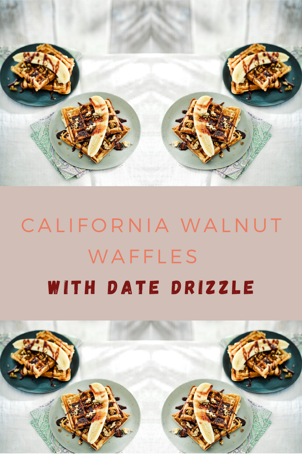 California Walnut Waffles With Date Drizzle﻿