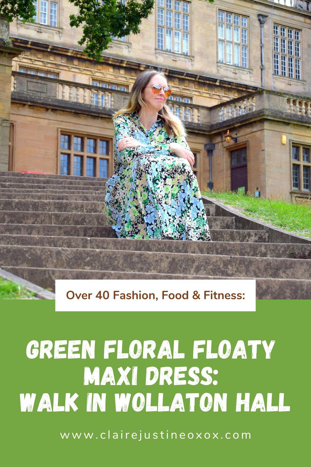 Green Floral Floaty Maxi Dress: Walk In Wollaton Hall: