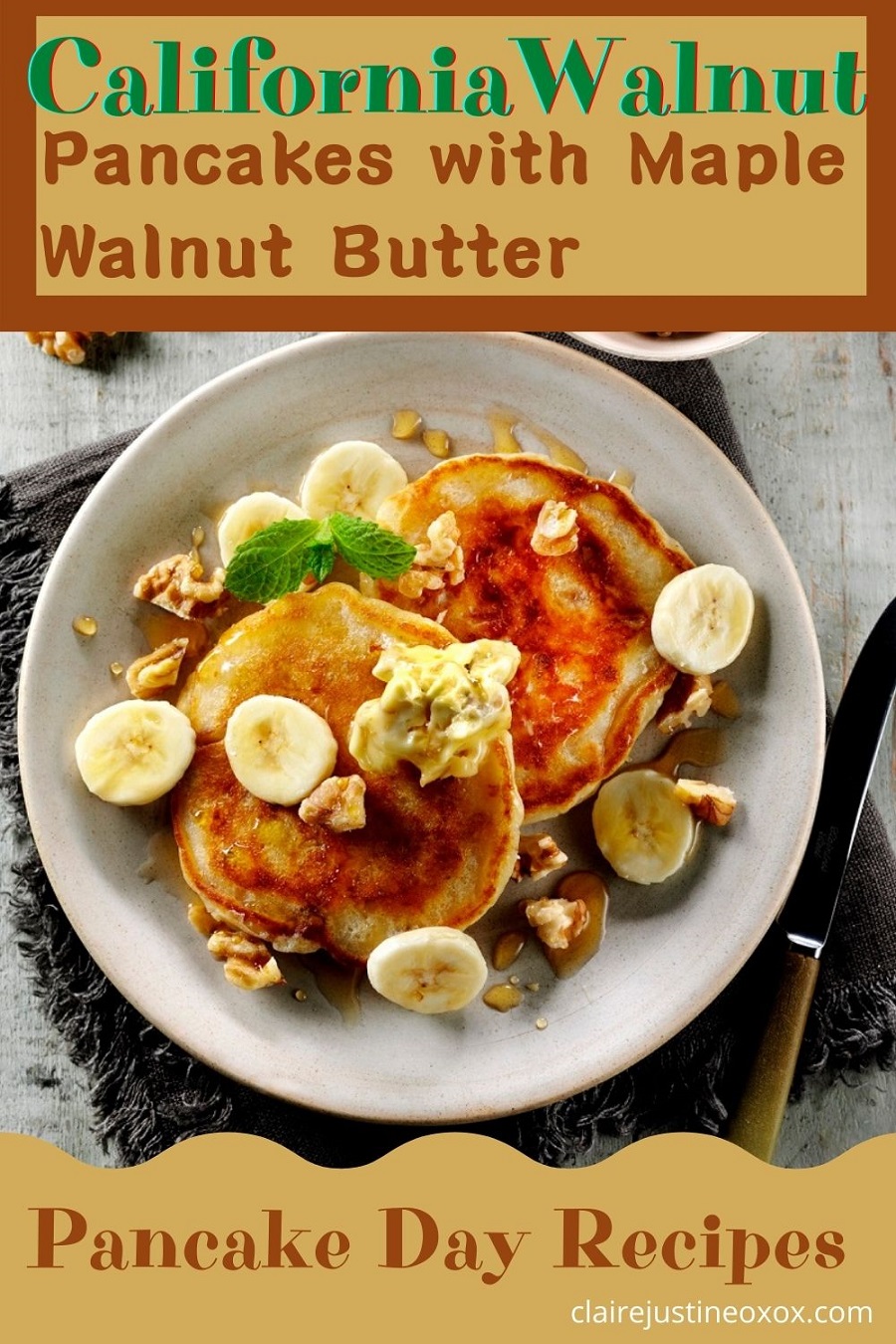 California Walnut Pancakes with Maple Walnut Butter