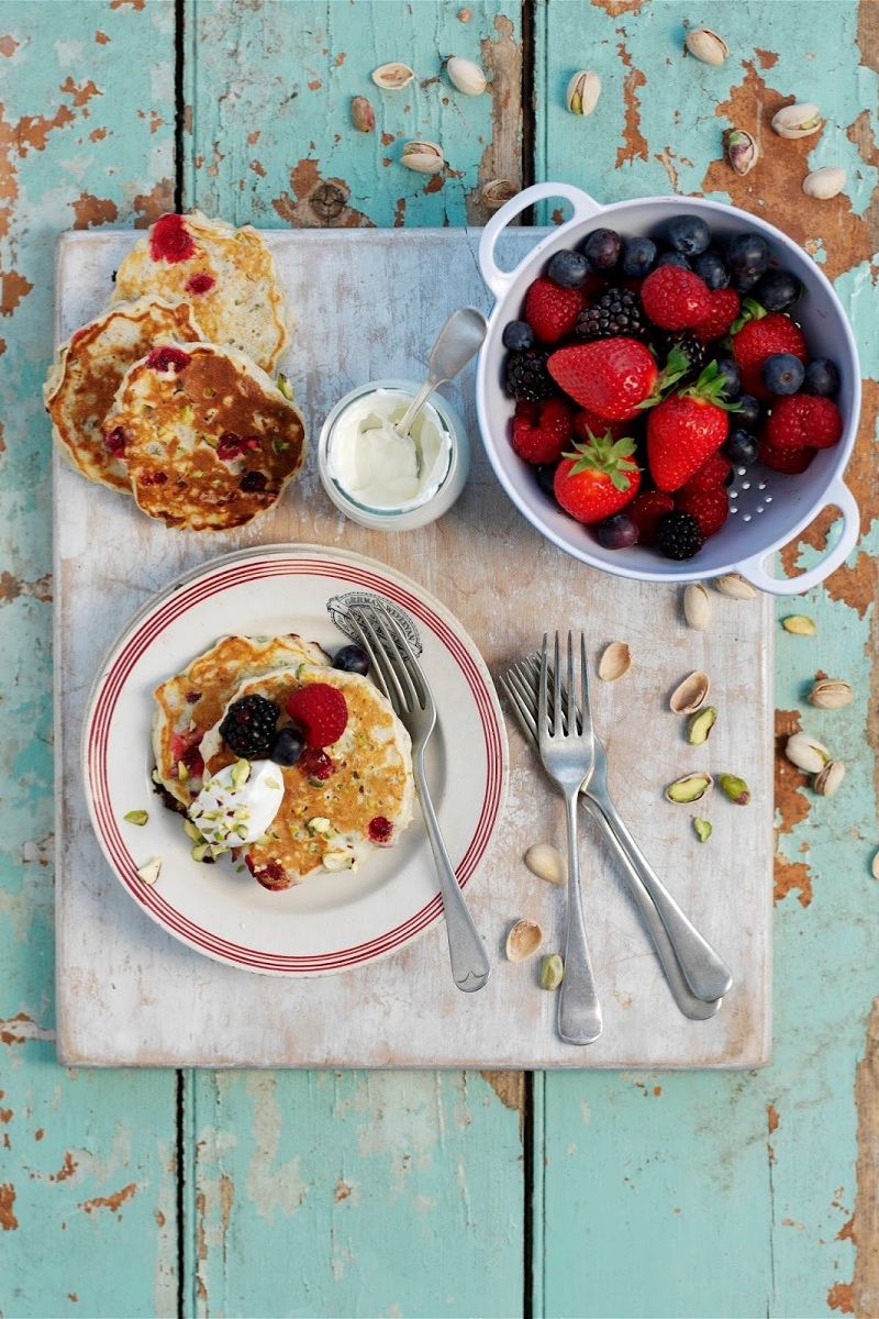 Pistachio, Oat, And Cranberry Breakfast Pancakes Pistachio, Oat, And Cranberry Breakfast Pancakes.
