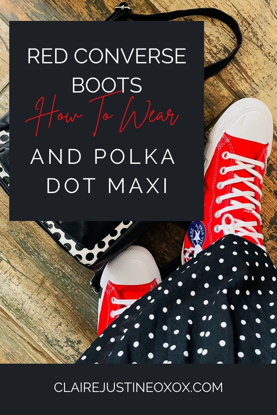 Red Converse Boots And Polka Dot Maxi