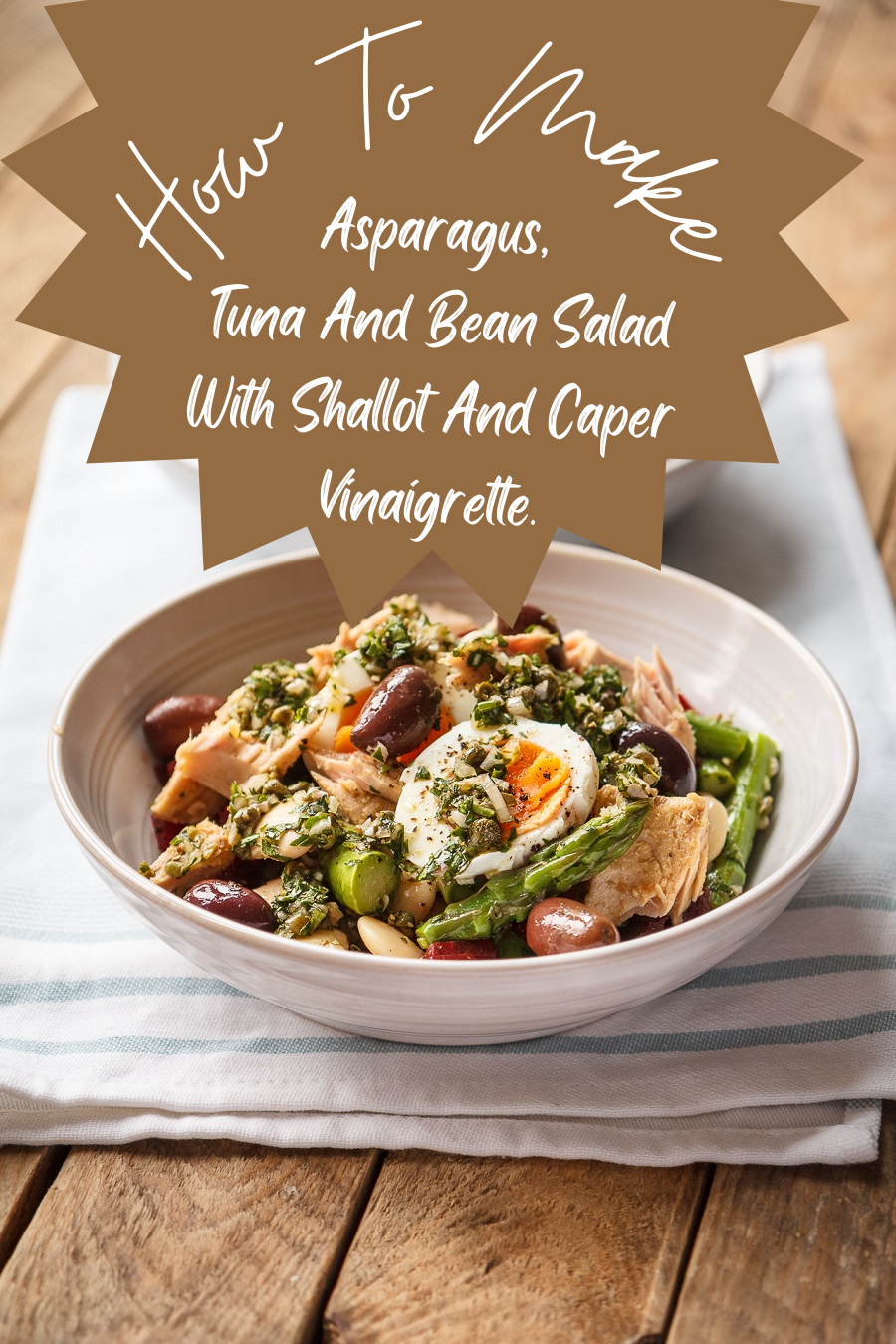 Asparagus, Tuna And Bean Salad With Shallot And Caper Vinaigrette. 
