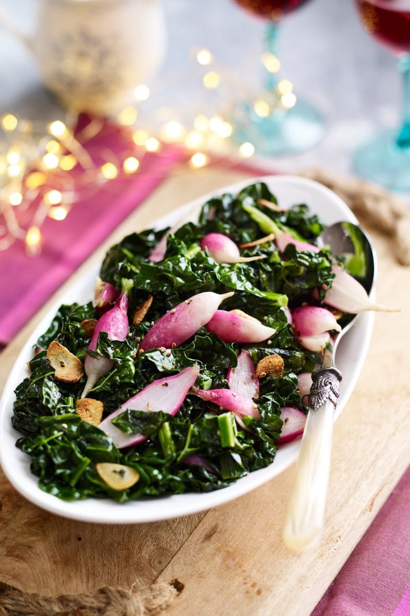 Quick Cooked Radishes And Kale