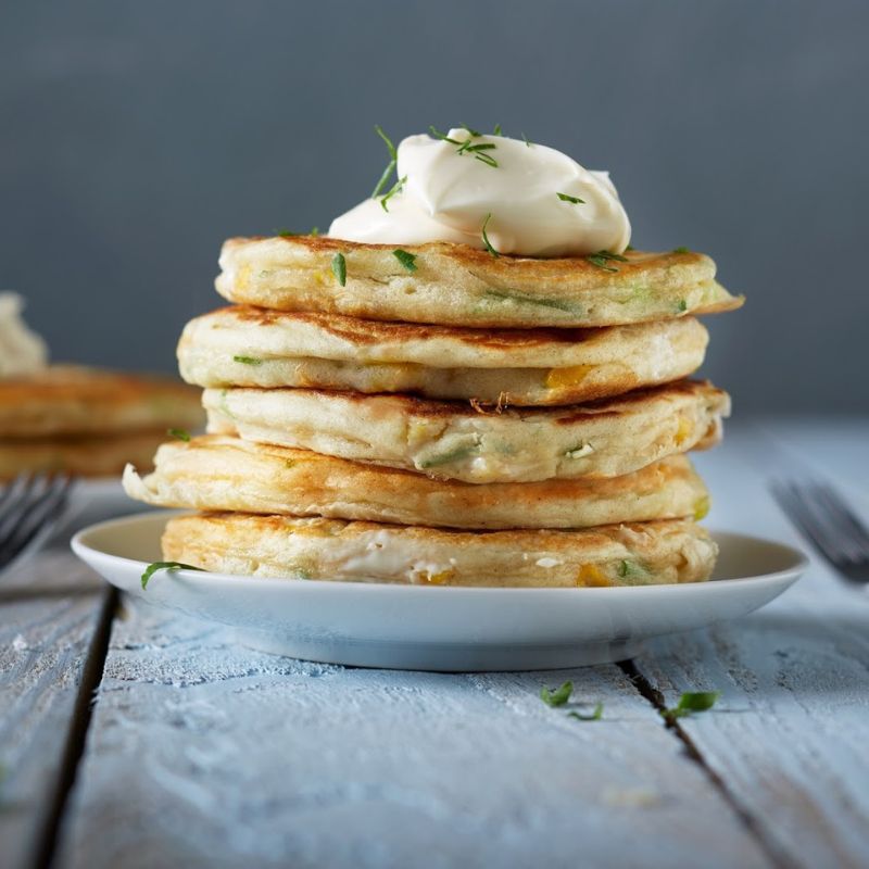 Cheese And Sweetcorn Savoury Pancakes 