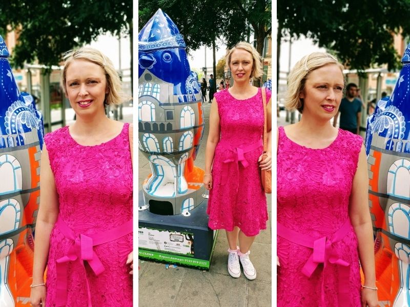 Pink Dress And Converse Outfit Idea For Women Over 40