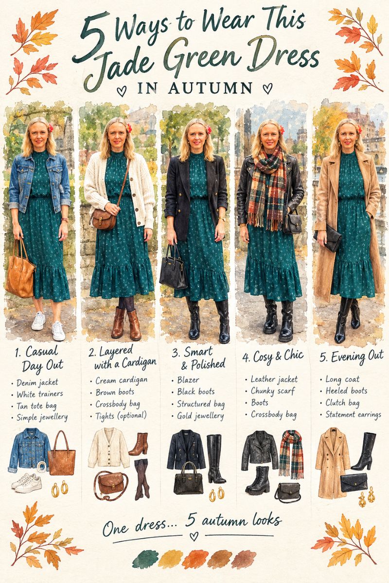5 Ways To Style This Jade Green Dress 5 Ways To Style This Jade Green Dress
