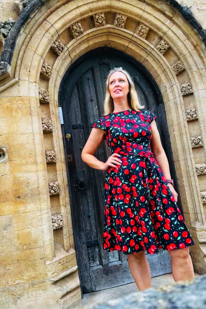 Ameilie Cherry 50s Style Swing Skirt