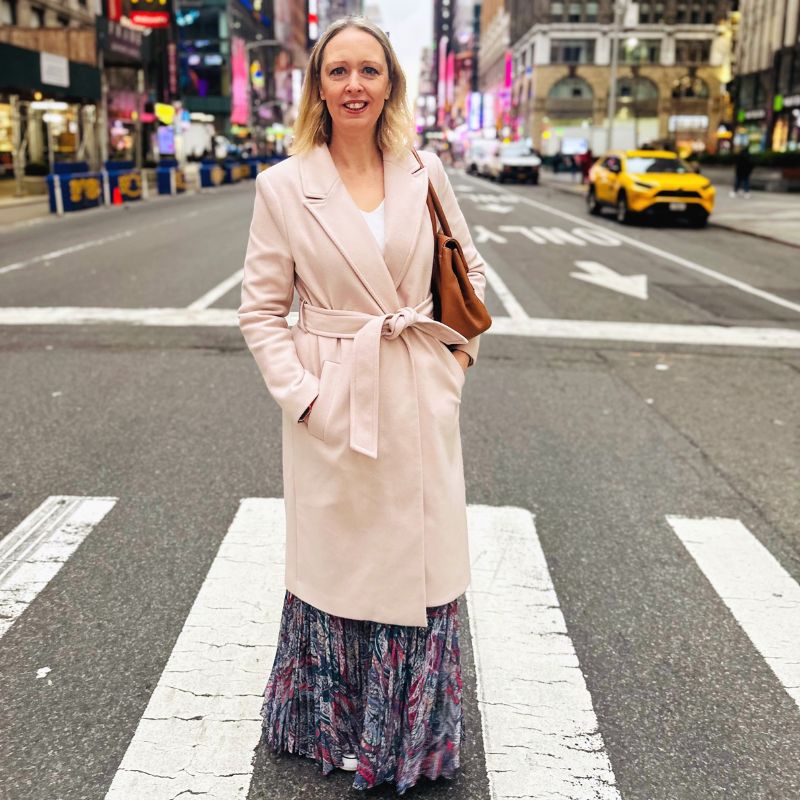 Styling A Long Pink Coat And A Pleated Maxi Skirt Styling A Long Pink Coat And A Pleated Maxi Skirt