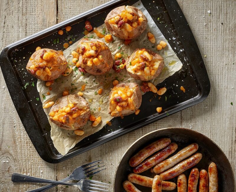 Spicy Beans And Bangers on Baked Potatoes The Ultimate Comfort Food Recipe Spicy Beans And Bangers on Baked Potatoes The Ultimate Comfort Food Recipe