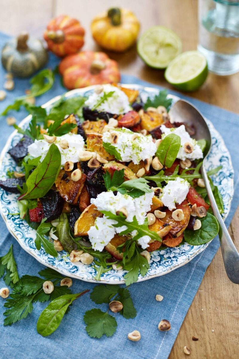 Cumin Roast Beetroot, Squash And Carrot With Herb Salad