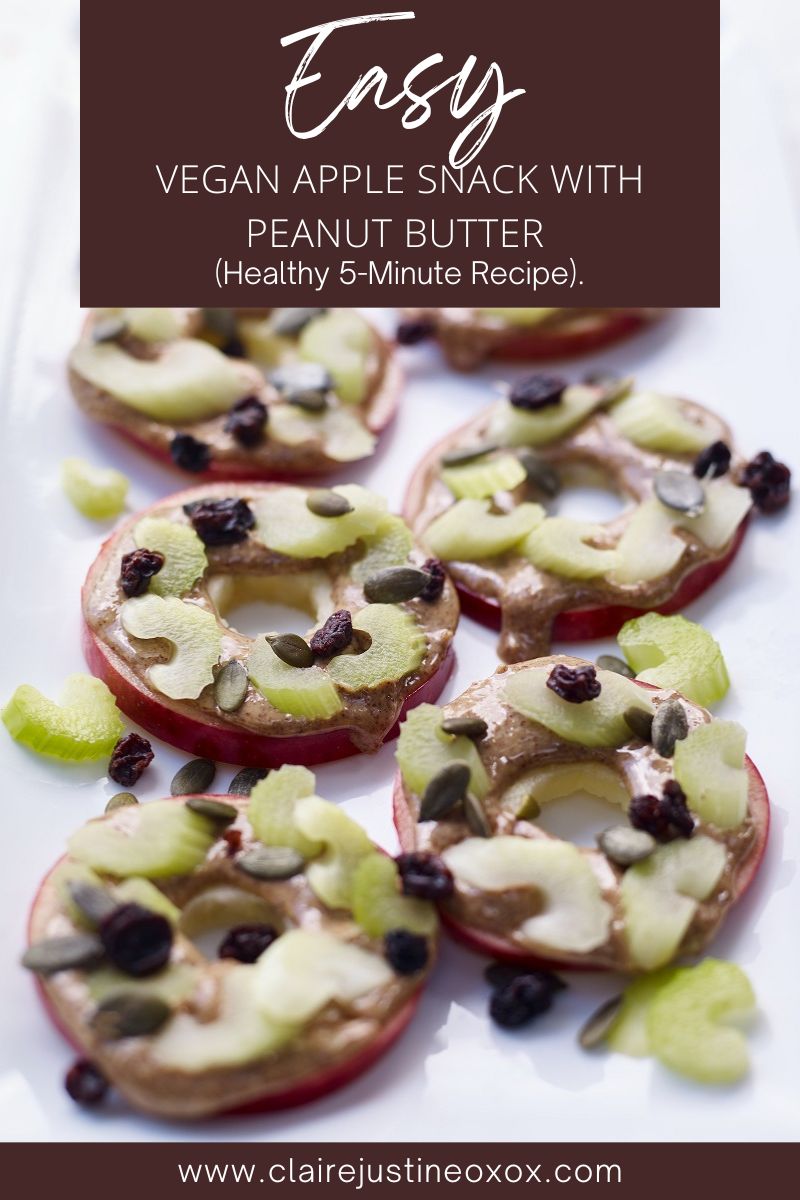 Easy Vegan Apple Snack With Peanut Butter (Healthy 5-Minute Recipe)