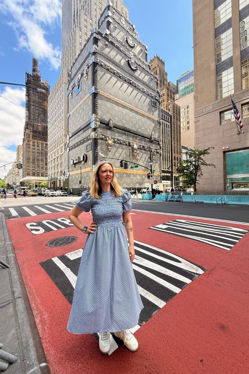 How I Styled A Blue Gingham Maxi Dress From Primark Over 50