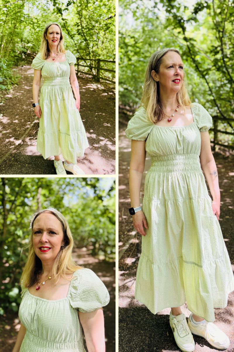 Timeless Green Gingham Outfit Idea For Women Over 50