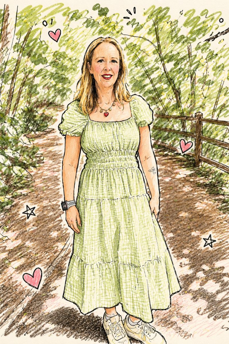 Timeless Green Gingham Outfit Idea For Women Over 50
