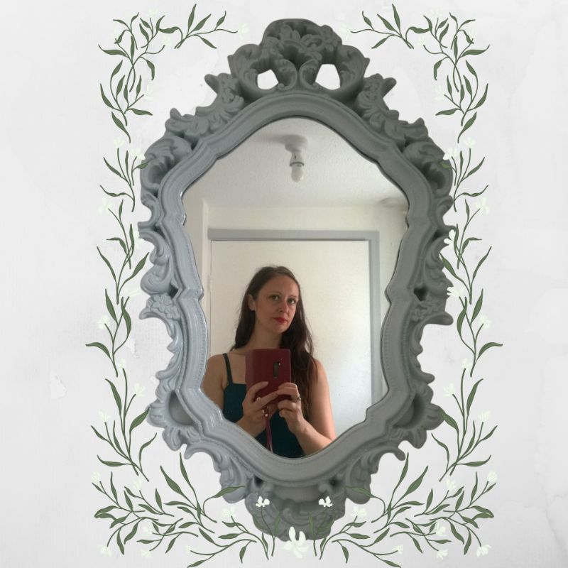 A Mirror Selfie, Long Brown Hair And Red Lipstick A Mirror Selfie, Long Brown Hair And Red Lipstick
