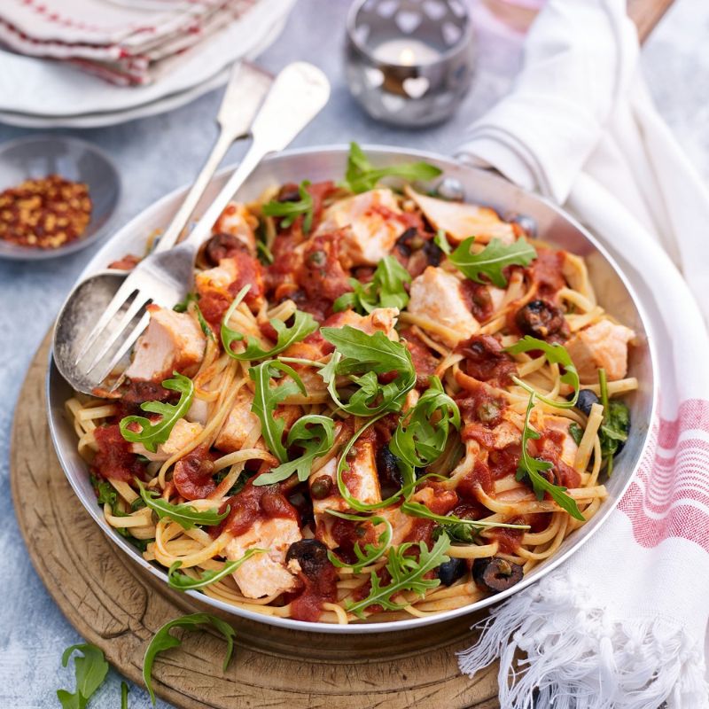 Rocket And Salmon Puttanesca Recipe Rocket And Salmon Puttanesca Recipe