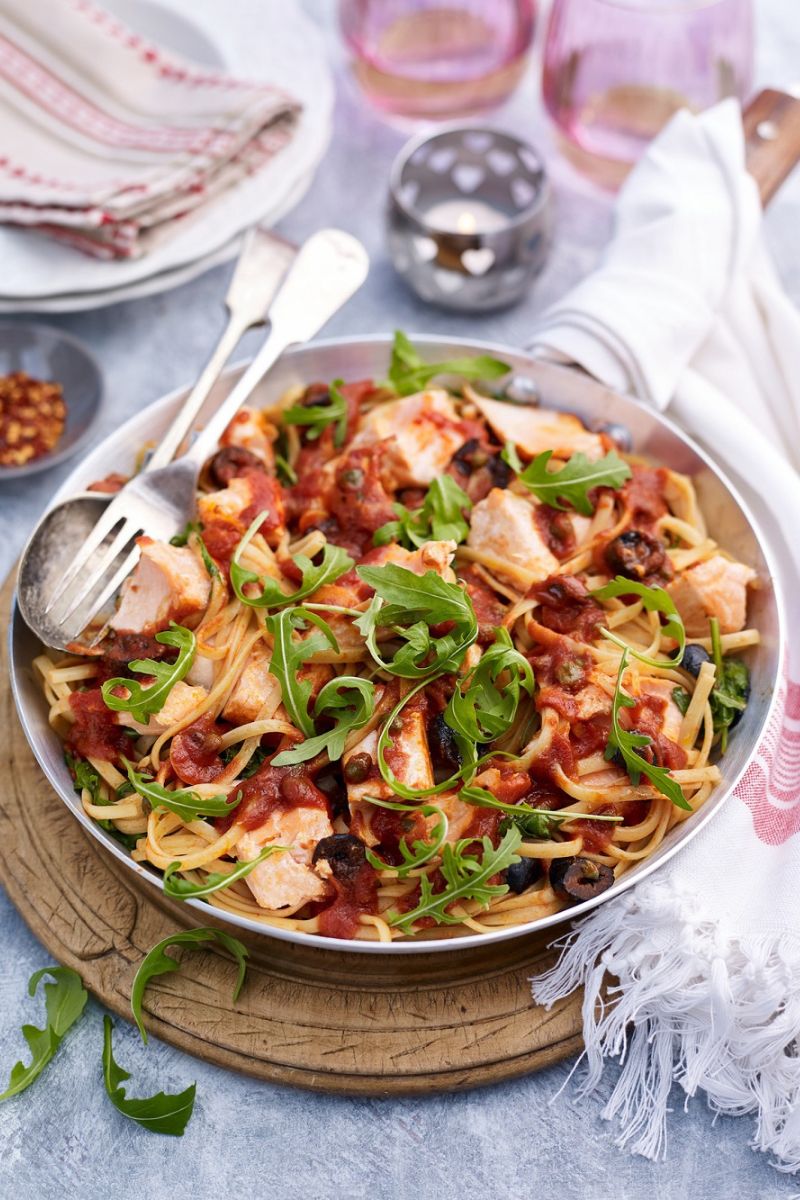 Rocket And Salmon Puttanesca Recipe Rocket And Salmon Puttanesca Recipe
