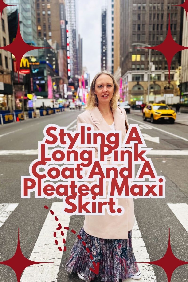 Styling A Long Pink Coat And A Pleated Maxi Skirt Styling A Long Pink Coat And A Pleated Maxi Skirt